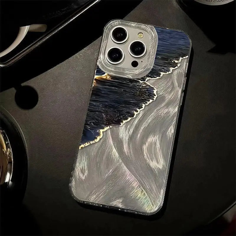 Super Cool Fashion Golden Coast Phone Case For iPhone 17 16 15 14 13 12 11 Pro Max XR XS MAX 7 8 PLUS INS Shockproof Laser Cover