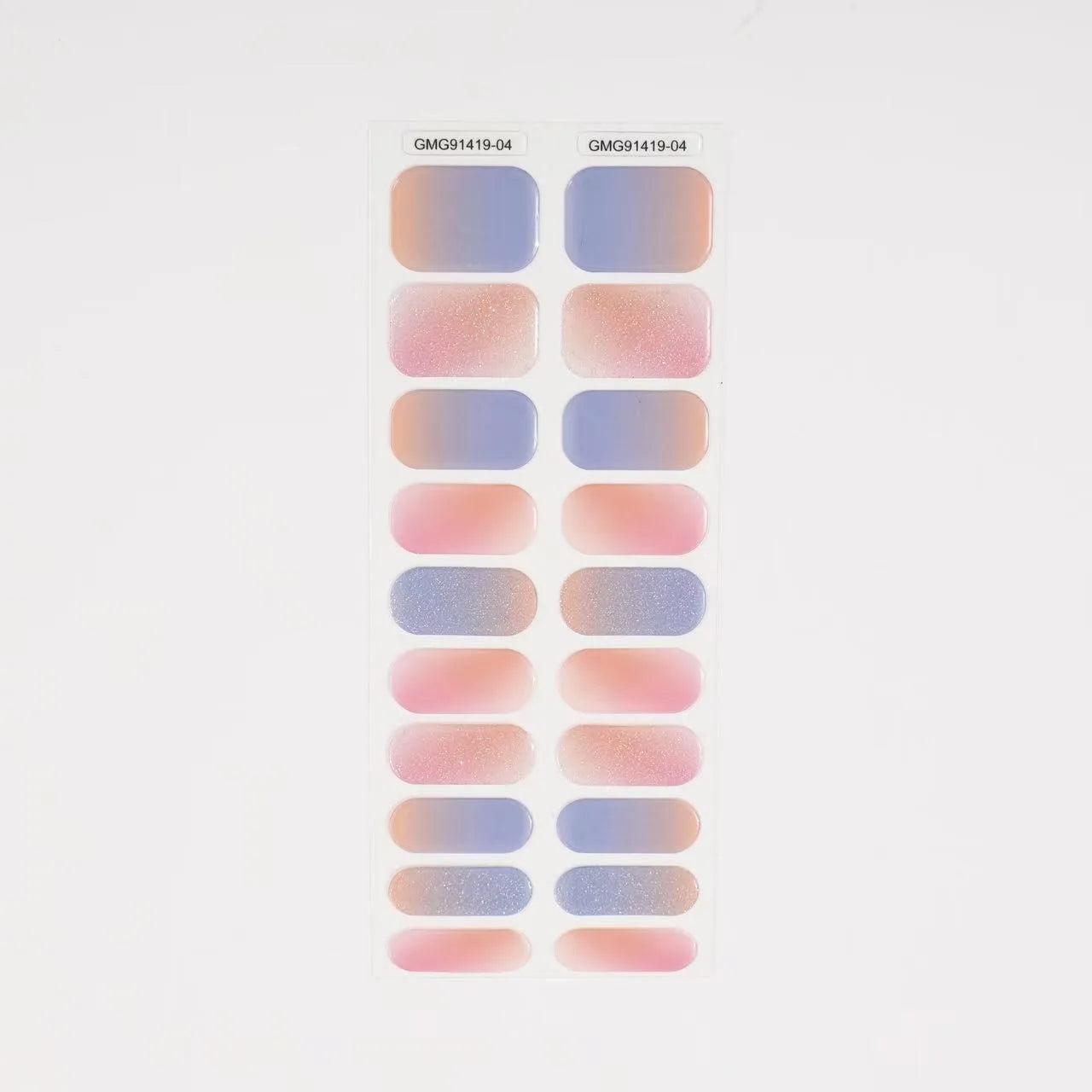 Semi-Cured Gel Nail Stickers Art Nail Decor Long-Lasting Solid Color Nail Strips UV Lamp Cured Manicure Gel Decal