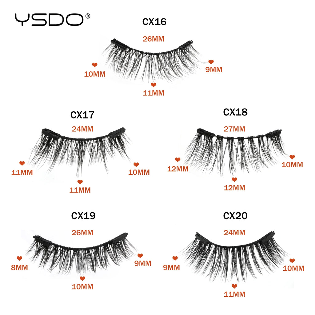 Magnetic Lashes Kit With Curler 10 pairs Reusable Fluffy Natural Magnetic Mink False Eyelashes Waterproof No Glue Needed Makeup