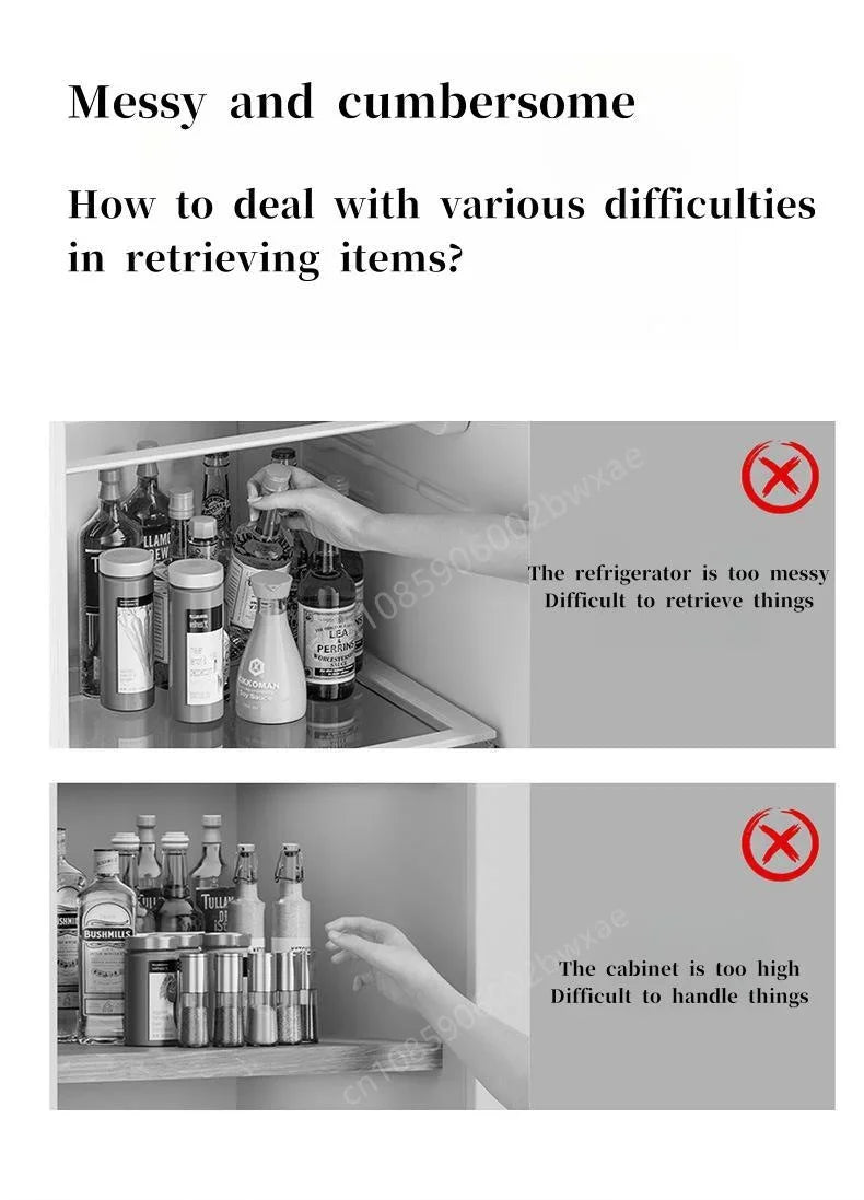 360 Rotating Tray Spice Rack Pantry Cabinet Turntable With Base Storage Bin Kitchen Organizer For Seasoning Cosmetic Storage Box