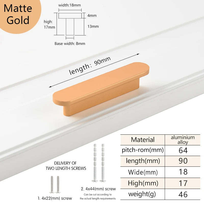 Modern style wardrobe cabinet bathroom cabinet black pulls drawer handles furniture cupboard aluminum alloy handle