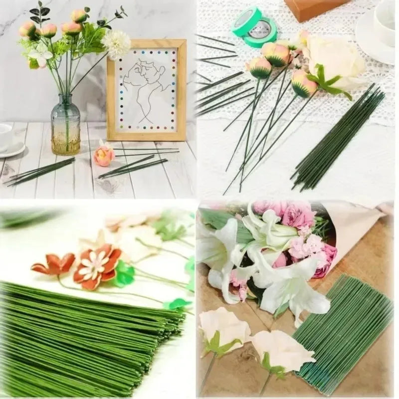 Artificial Flower Stem Plastic Stem Hydrangea Rose Flower Head Stick Rod for DIYWedding Decor Craft Accessory Flower Stem