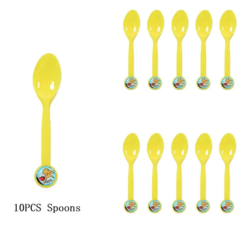 Pokemon Theme Birthday Party Decoration Supplies Cartoon Pokemon Go Tableware Cups Plates Pikachu Balloon For Baby Shower Favors