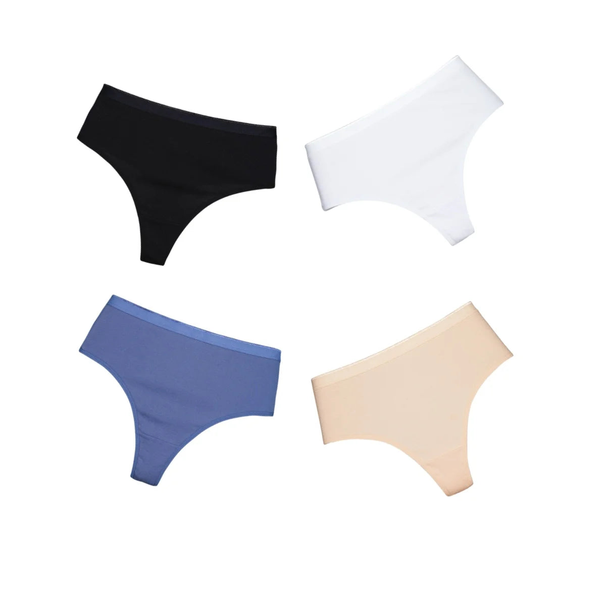 4Pcs/Set Women Cotton Panties Sexy High-Waist Sport Thongs 6 Soild Colours Breathable G-strings Summer Sexy Lingerie