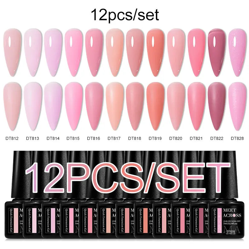 MEET ACROSS 6PCS/SET Cat Magnetic Gel Polish With Magnetic Stick And Box For Nails Semi Permanent Nail Art Gel Varnish Manicure