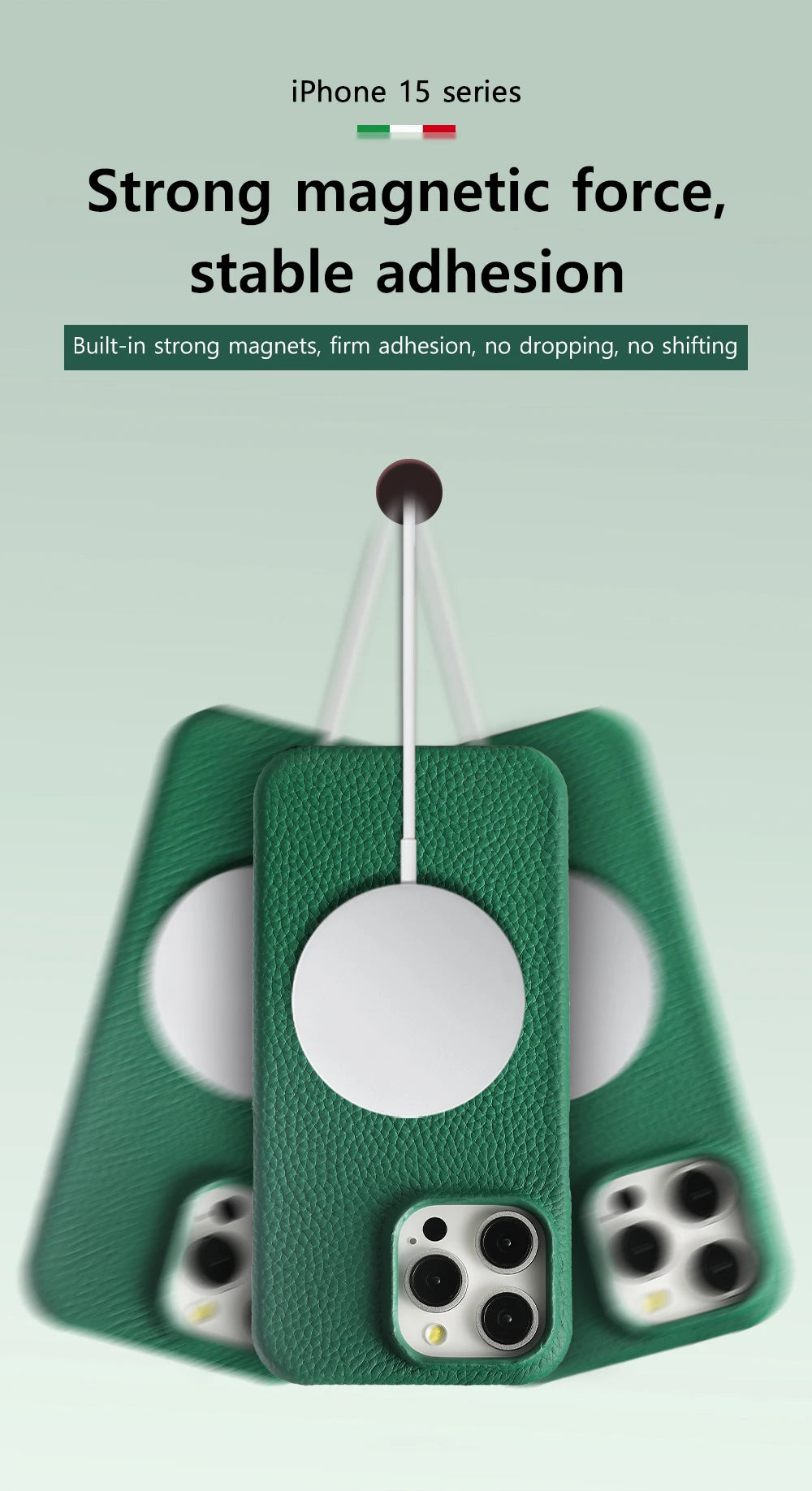 LANGSIDI Natural Cowhide Leather Magsafe Case for iPhone 16/15/Pro Max/Pro/Promax/15Pro/16Pro Luxury Magnetic Phone Back Cover