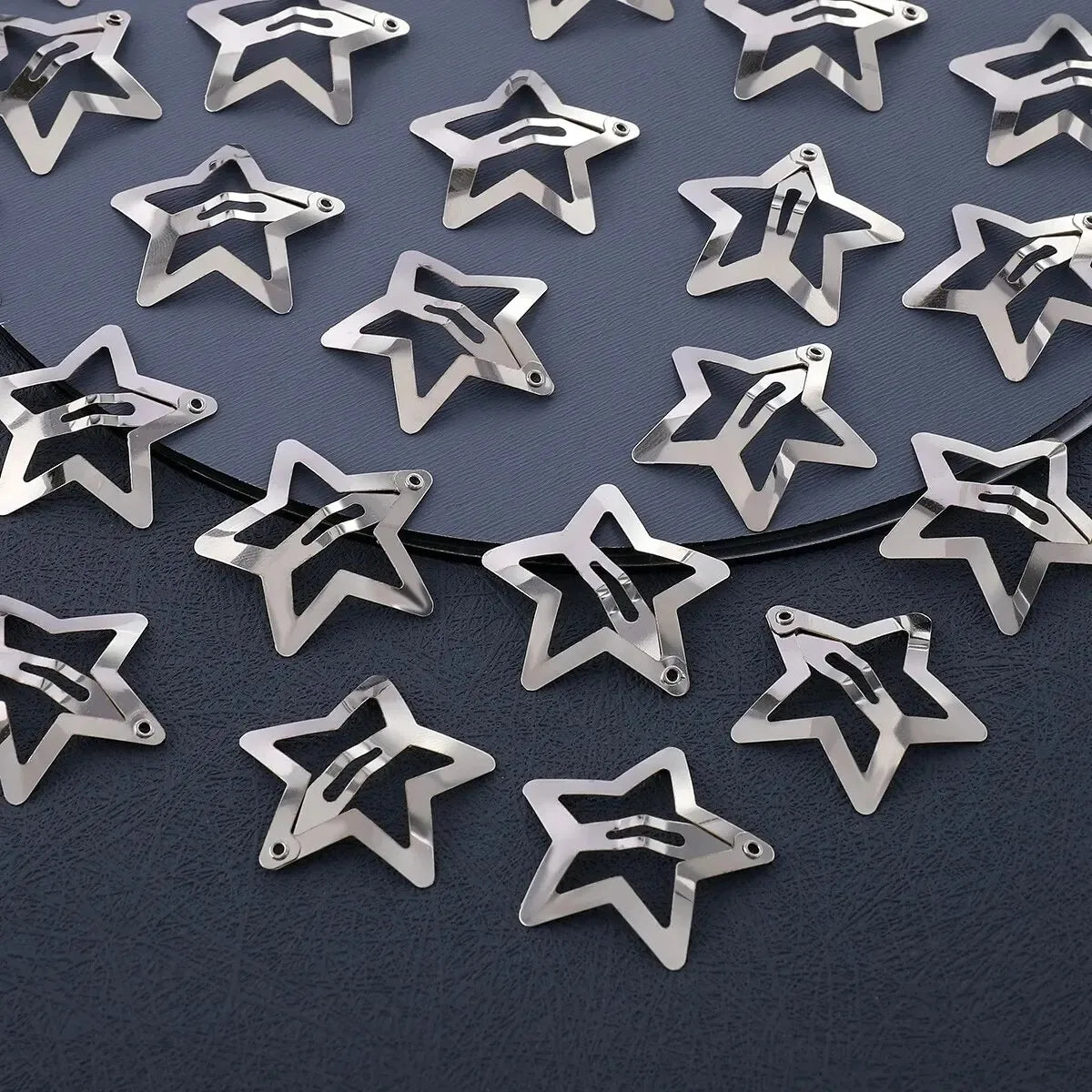 2-100Pcs Star Hair Clips for Girls Filigree Star Metal Snap Clip Hairpins Barrettes Fahsion Bobby Pin Headwear Accessories