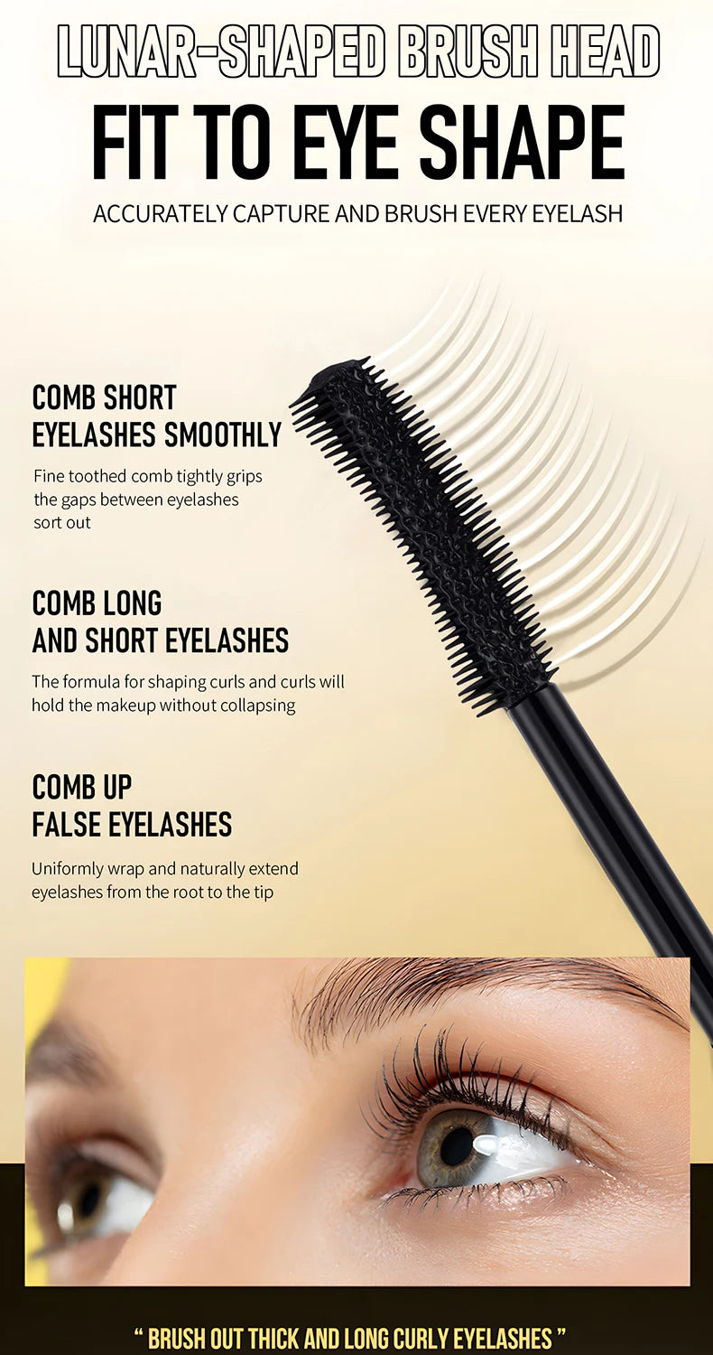 Lengthening Mascara Waterproof Gold Edition Smudge Free Curl Lock Technology All Day Wear Voluminous Lashes