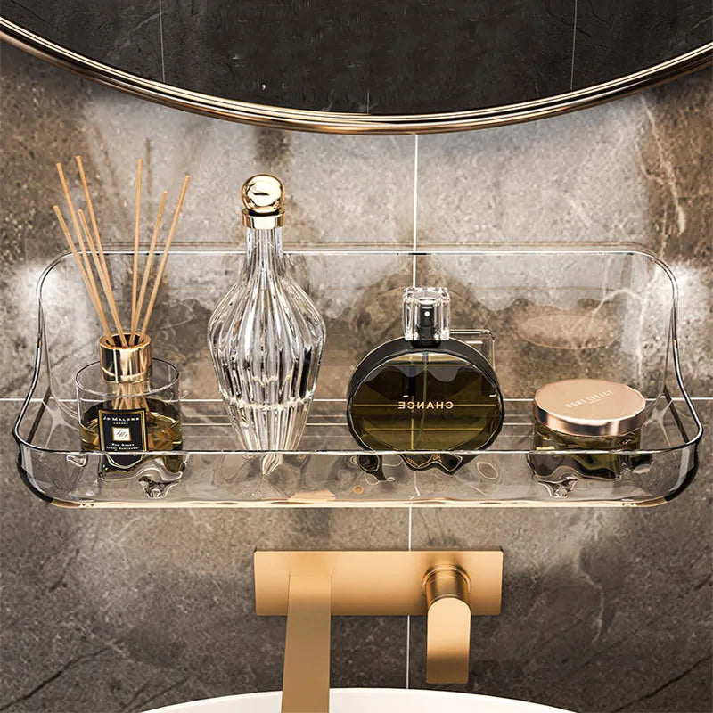 Acryli Bathroom Shelf No Drill Organizer Shower Storage Rack Washstand Cosmetics Storage Rack Wall Mounted Toilet Shampoo Holder