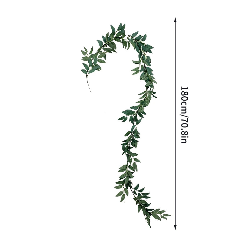 Nordic Style Wall Hanging Fake Willow Leaf Wreath Green Vine Wall Decorations Wedding Decoration Accessories