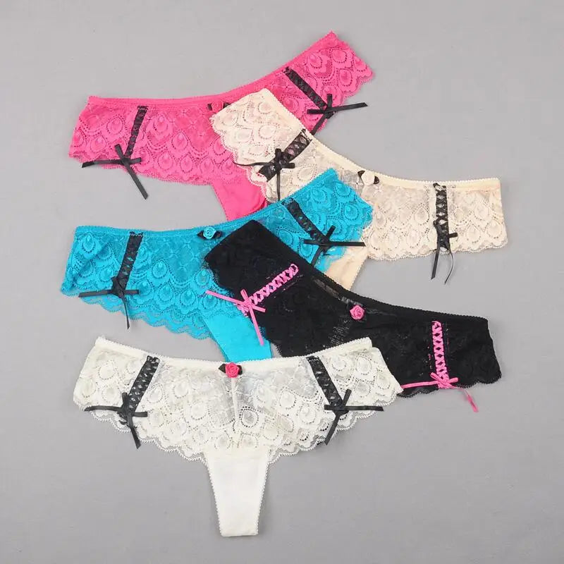 Women's Cross Straps thong Transparent Mesh Lady T-pants Temptation Hot Perky Buttocks T-back Sexy Lace Edge Female G-string