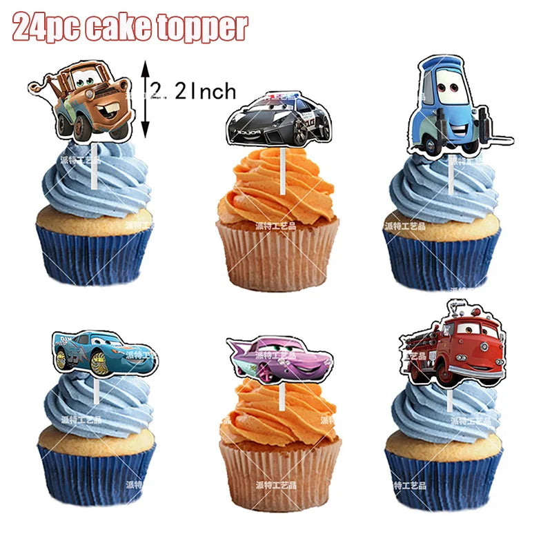 Disney Cars Birthday Decoration Cartoon Lightning Mcqueen Party Paper Plates Napkins Cups Balloon Event Supplies Baby Shower Kid