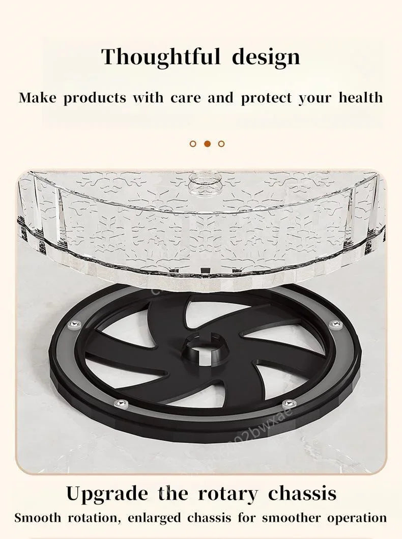 360 Rotating Tray Spice Rack Pantry Cabinet Turntable With Base Storage Bin Kitchen Organizer For Seasoning Cosmetic Storage Box