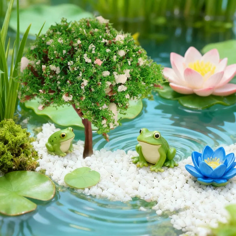 DIY Miniature Artificial Landscape Trees Micro Flower Tree Figurines Artificial Scenery Tree Moss Bonsai Ornament Tabletop Decor