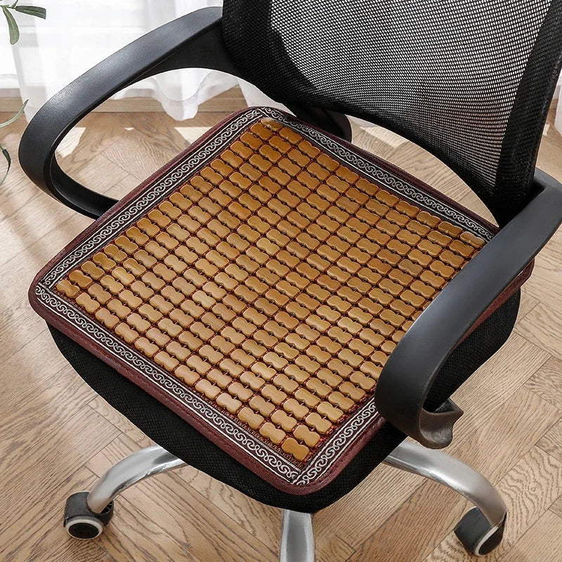 Summer Cool Mat Bamboo Salon Cushion Bamboo Car Ventilated Seat Cover Sofa Office Chair Cushion Dining Table Mat office chair