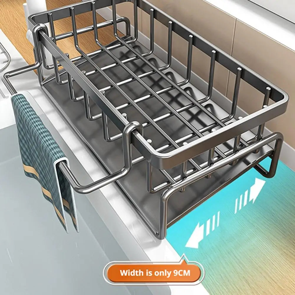 Compact Tap-Mounted Spice Shelf – Sink Organizer with Drainage Rack – Space-Saving Kitchen Storage for Utensils/Accessories