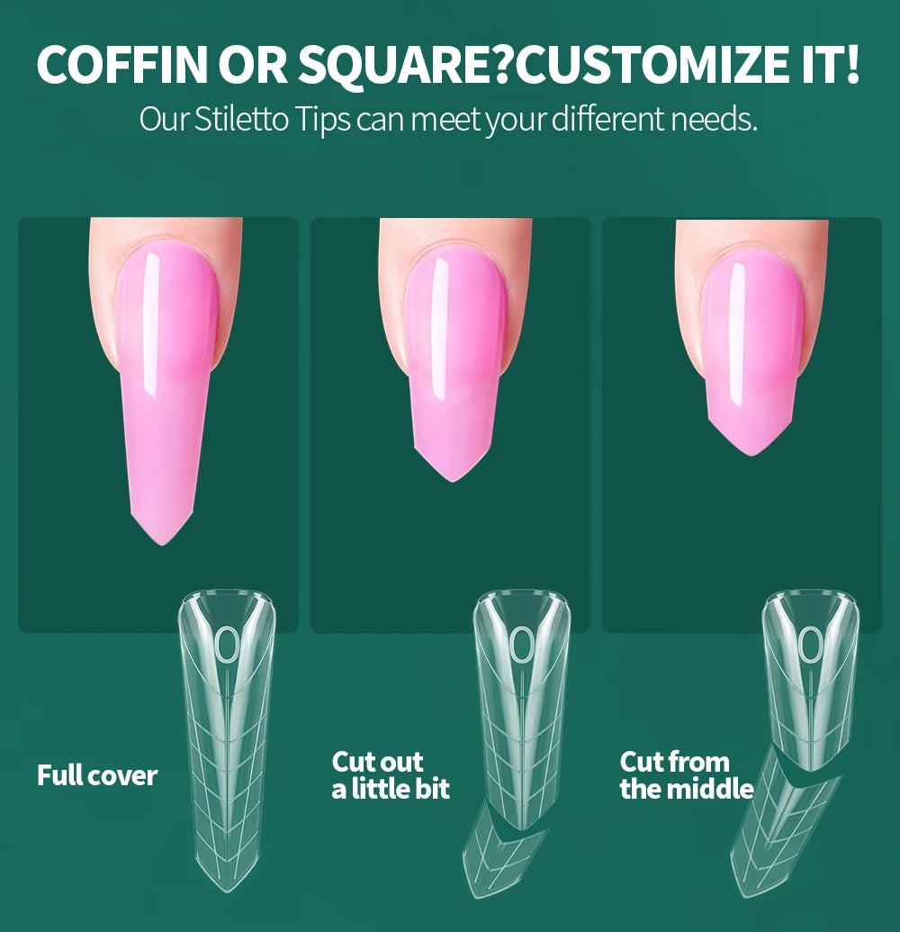 Nailpop Transparent Nail Extension Film 150 Pcs 15 Sizes Pyramid Shape Nail Forms For Gel Acrylic Manicure Professional Tools