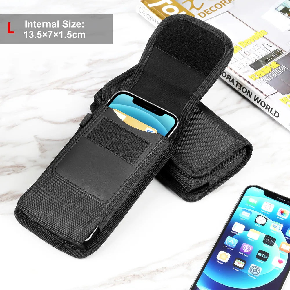 4.7-6.8inch Phone Nylon Pouch Multifunction Cell Phone Belt Clip Carrying Holster Case Waist Bag For iPhone,Samsung ,Smartphones