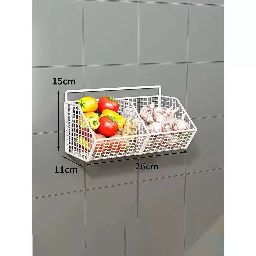 Kitchen Wall Hanging Storage Rack Multi-functional Onion Ginger Garlic Storage Rack Storage Box Basket Vegetable Basket