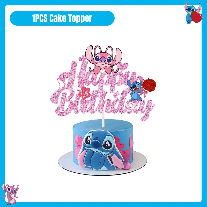 Disney Stitch Birthday Party Decoration Tableware Balloon Cup Plate Banner Backdrop Lilo And Stitch Theme Party Supplies Favors