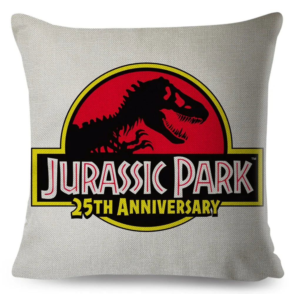 50 style Jurassic Park Logo Cushion Cover for Sofa Home Children Room Decor Dinosaur Print Pillowcase Polyester Pillow Case
