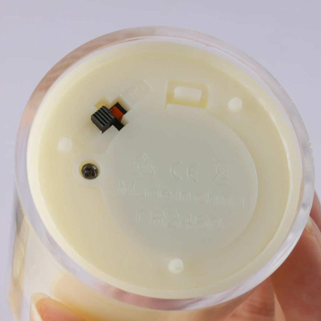 6pc Led Flameless Electric Candles Lamp Acrylic Glass Battery Flickering Fake Tealight Candle Bulk for Wedding Christmas Table