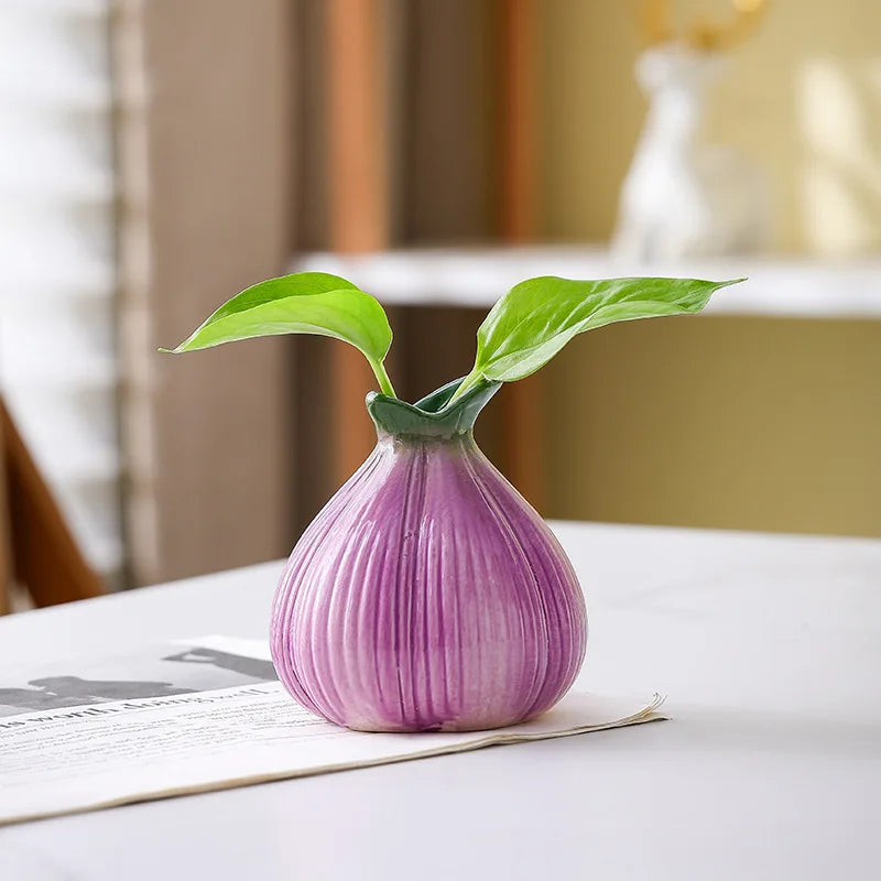 Onion Shaped ceramic Small Vase Living Room Flower Arrangement Hydroponic Planting Flower Pot Modern Desktop Vase Decorations