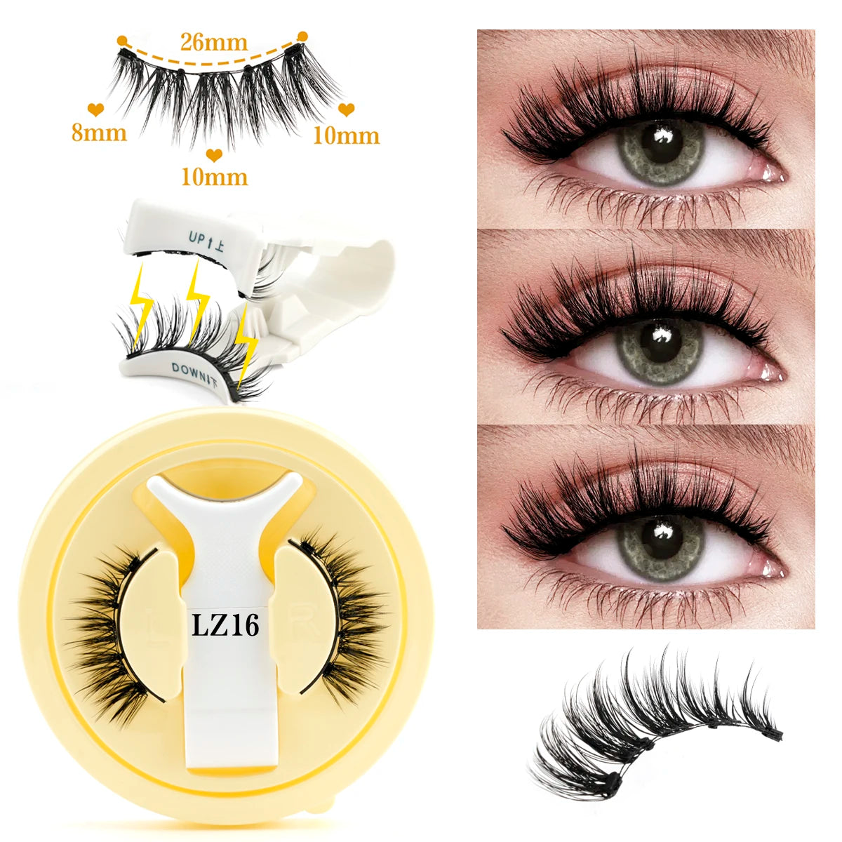 Faux Cils 1 Pair Magnetic Eyelashes Set Handmade Natural Curl False Eyelash with Tweezer Makeup Tools Magnetic Lashes for Sale