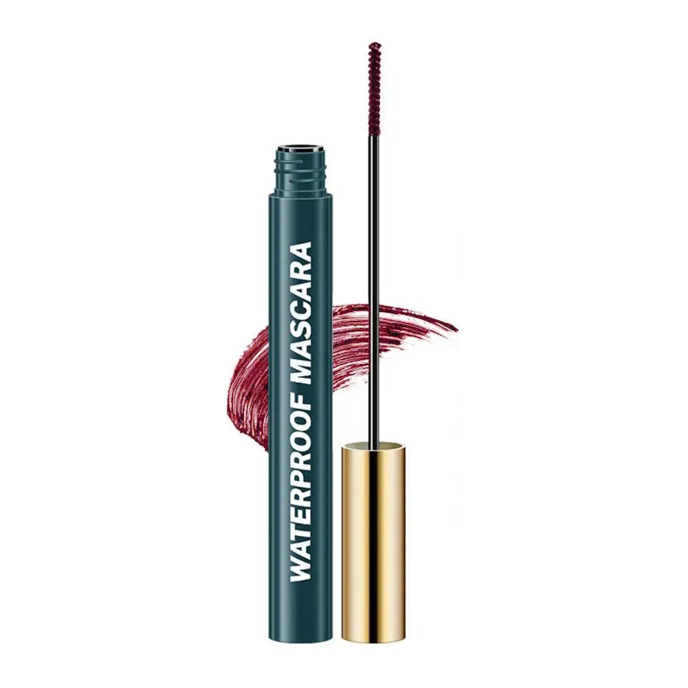 Black Waterproof Mascara - Lengthening Curling Sweatproof Smudge-Proof Eye Makeup Cosmetics Long-Lasting Volumizing for Women