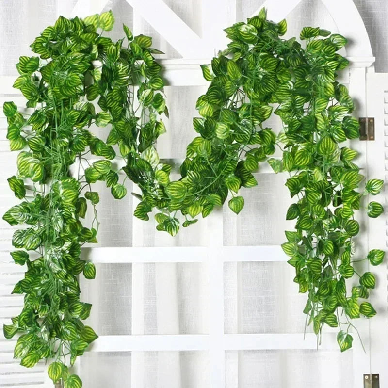 120/2m Artificial Ivy Leaf Rattan Creeper Leaves Vine Hanging Garland DIY Fake Flower Plant Garden Wedding Party Home Decoration