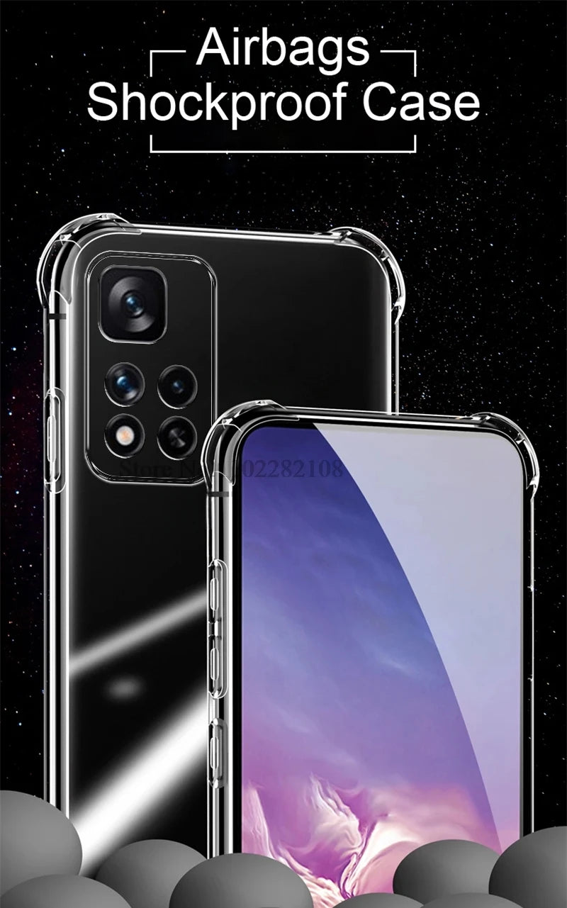 Clear Cover For Xiaomi Redmi Note 10 11 12 4G 10s 11s 12s 12 Pro A1 A2 Plus 10 2022 10C 12C 13 13C 5G Transparent Silicone Case