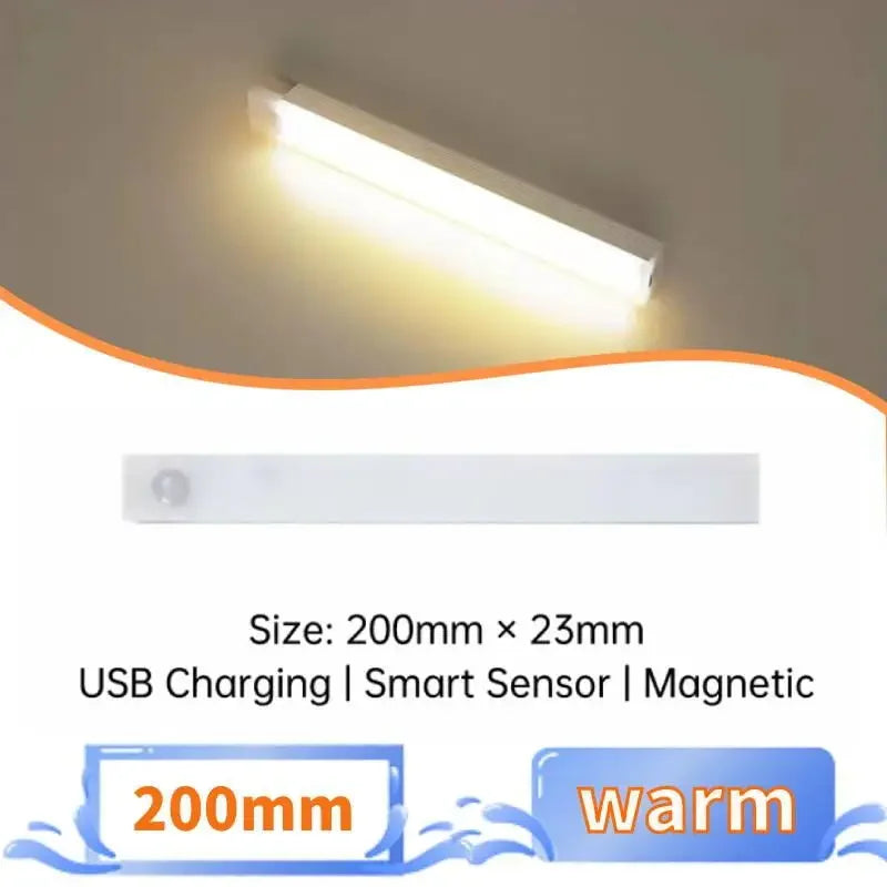 Motion Sensor LED Night Light, Wireless USB Rechargeable Cabinet Lighting for Kitchen, Home, Room Decor, Indoor Storage,
