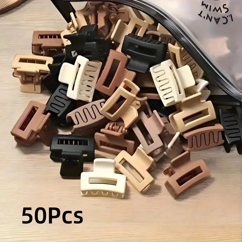 100Pcs Retro Vintage Mini Hair Clips Versatile Bangs Clips Small Plastic Claw Clamps Assorted Colors for Girl Hair Accessories