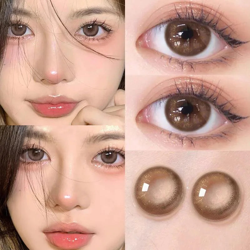 YIMEIXI 1 Pair New Eyes Contacts Lenses with Myopia Diopter Eyes High Quality Nature Soft Lens Beauty Pupil Annual Fast Shipping