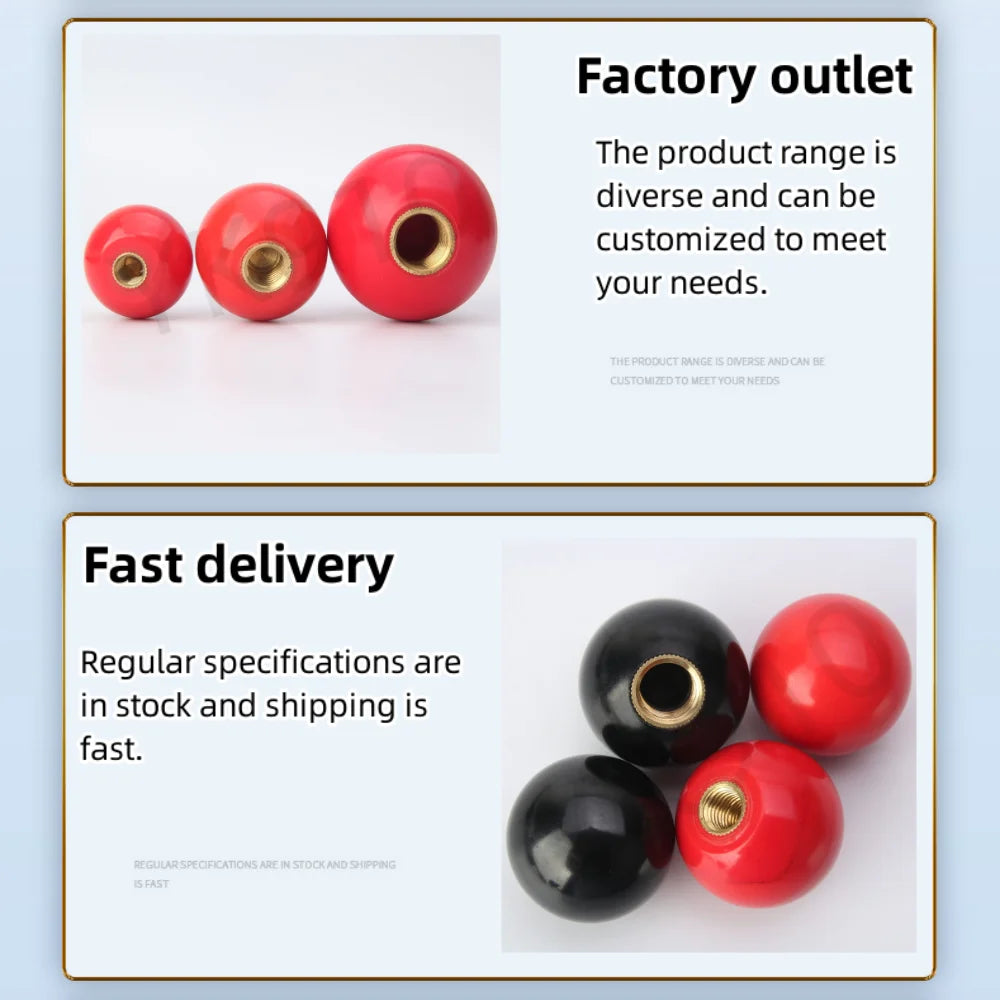 M4~M16 Black Red Bakelite Ball Lever Knobs Brass Screw Nut Grip Handles Of Furniture Or Machine Tool Replacement