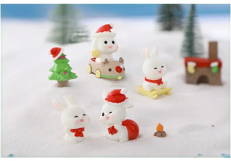 Kawaii Mini Rabbit Ornament Garden Rabbit Statue Gift for Kids Children Baby Room Decoration Toy Miniature Figurines Home Decor