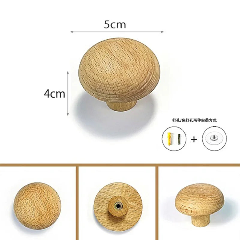 Nordic Creative Solid Wood Pebble-shaped Cabinet Door Drawer Handle Walnut Wall Mounted Coat Hooks Home Bag Key Decoration Hook