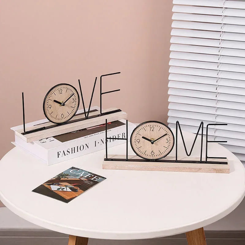 Multifunction Desktop Clock Holiday Party Background Decoration Supplies for Home Bedroom Living Room Decoration Gift