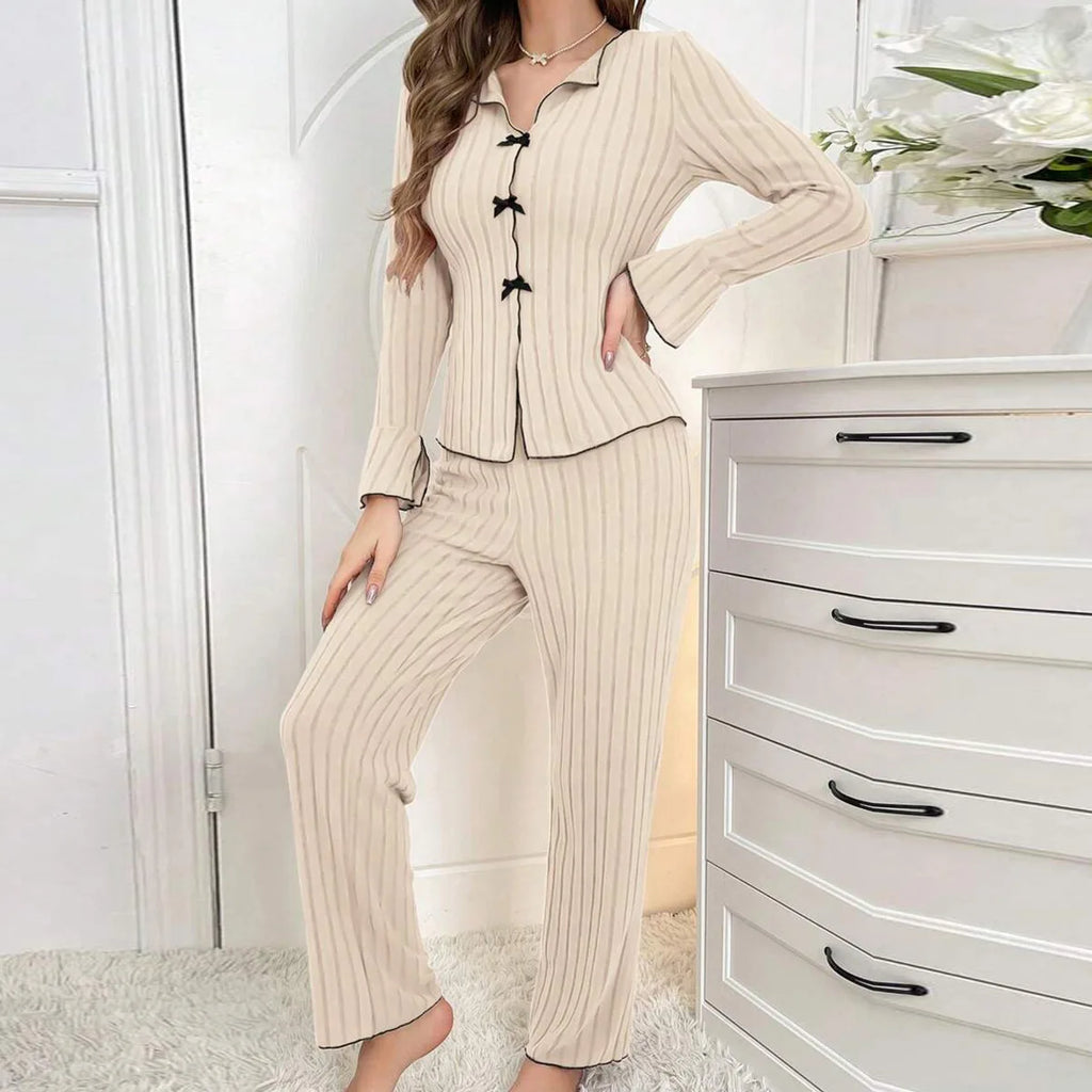 Sleepwear Women Pajama Set Woman Women's Home Clothes Trousers Sets Women's Pajamas Summer Pijama Wear Long Sleeve Sleep Lounge