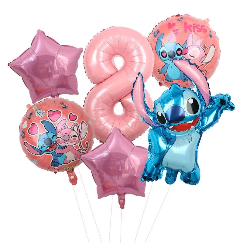 Disney Lilo Stitch Birthday Party Decoration Kids Stitch Theme Tableware Set Angel Balloons Happy Banner Supplies For Girl Favor
