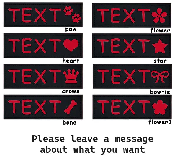 2 PCS Personalized Dog Name Labels Colorful Pattern Pet Harness Custom Tag Removed Stickers ID Dog Chest Strap Vest Collar Tag