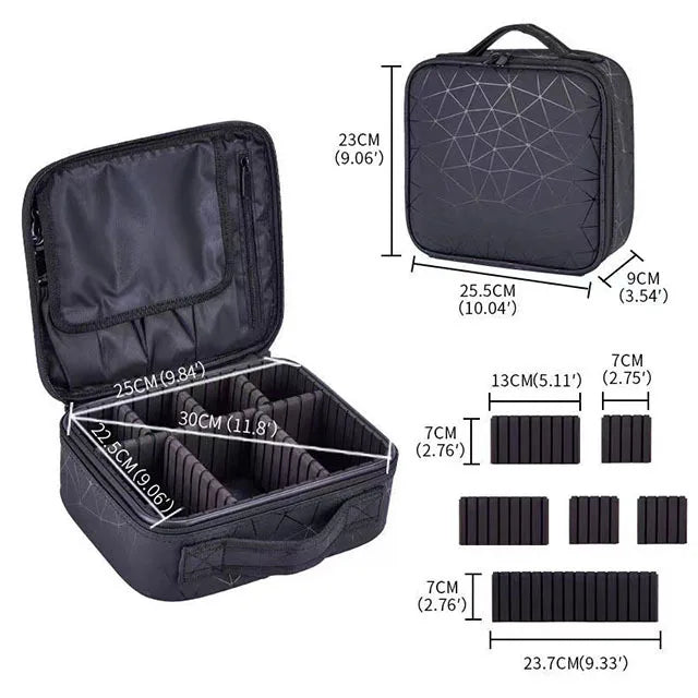 Female PU Leather Profession Makeup Case Nail Tool Suitcase For Women Cosmetics Box Beautician Cosmetics Organizer Storage Case