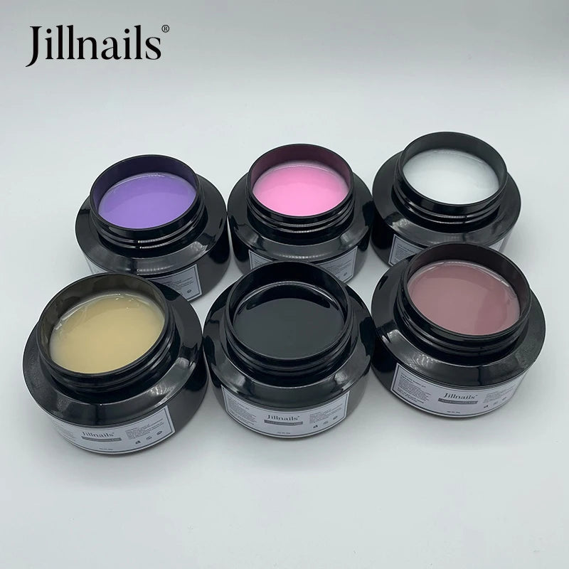 Jillnails 50g Self Leveling Medium Gel 50ml Milky Pink  White Gel Builder for Nails Extension Nail Building