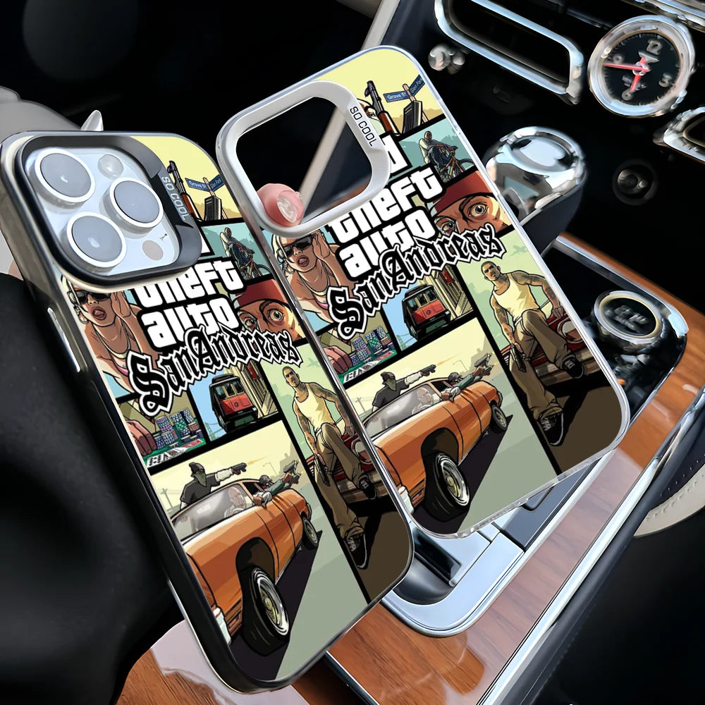Epc San Andreas G-GTA IMD Phone Case For iPhone 16 15 14 13 12 11 Pro Max Plus Color Silver Cover