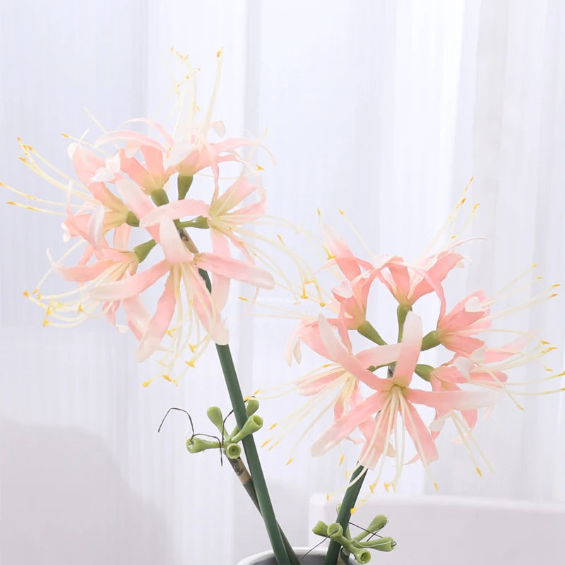 Kahaul 64cm Artificial Higanbana Flowers Branch Beautiful Fake Flower Christmas Wreath Home Festival Party Wedding Garden Decor