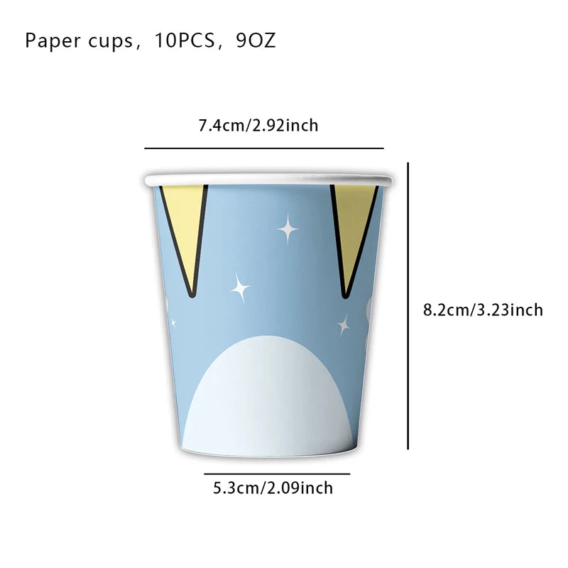 New Cartoon Dogs Birthday Party Decoration Full Set Kit Blue Dog Happy Birthday Plates Napkins Cups Tableware Supplies Kid Favor