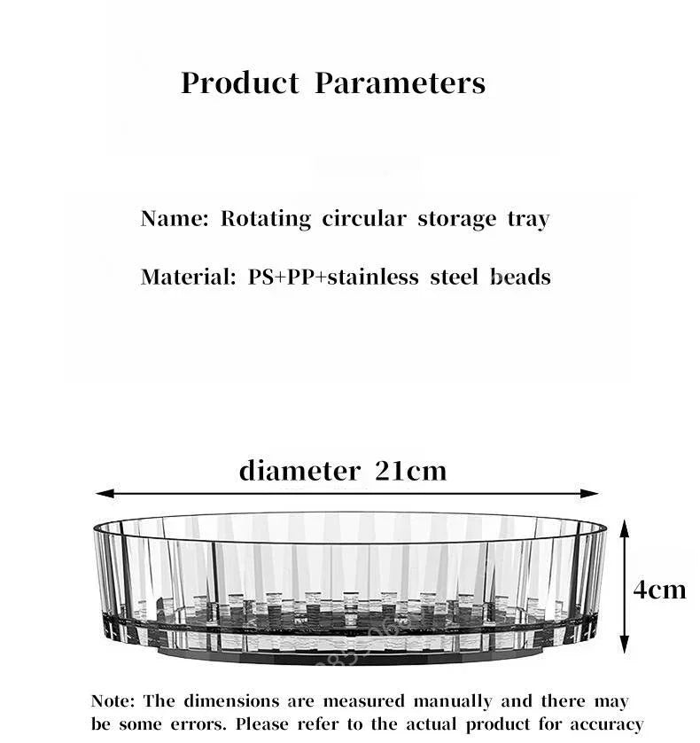 360 Rotating Tray Spice Rack Pantry Cabinet Turntable With Base Storage Bin Kitchen Organizer For Seasoning Cosmetic Storage Box