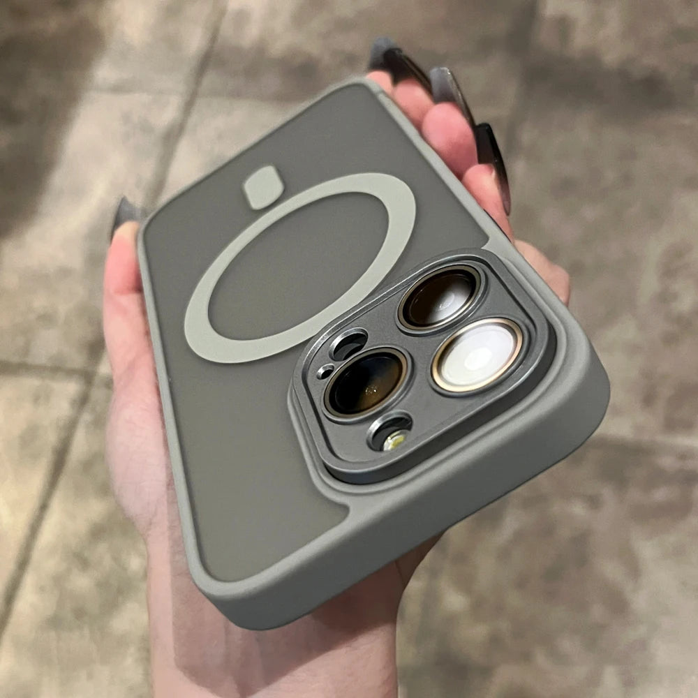 Matte For Magsafe Magnetic Case For iPhone 16 15 Pro Max 14 13 12 11 Frosted Translucent Wireless Charge Shockproof Bumper Cover