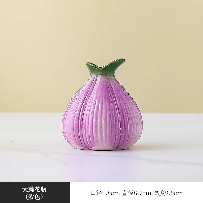Onion Shaped ceramic Small Vase Living Room Flower Arrangement Hydroponic Planting Flower Pot Modern Desktop Vase Decorations