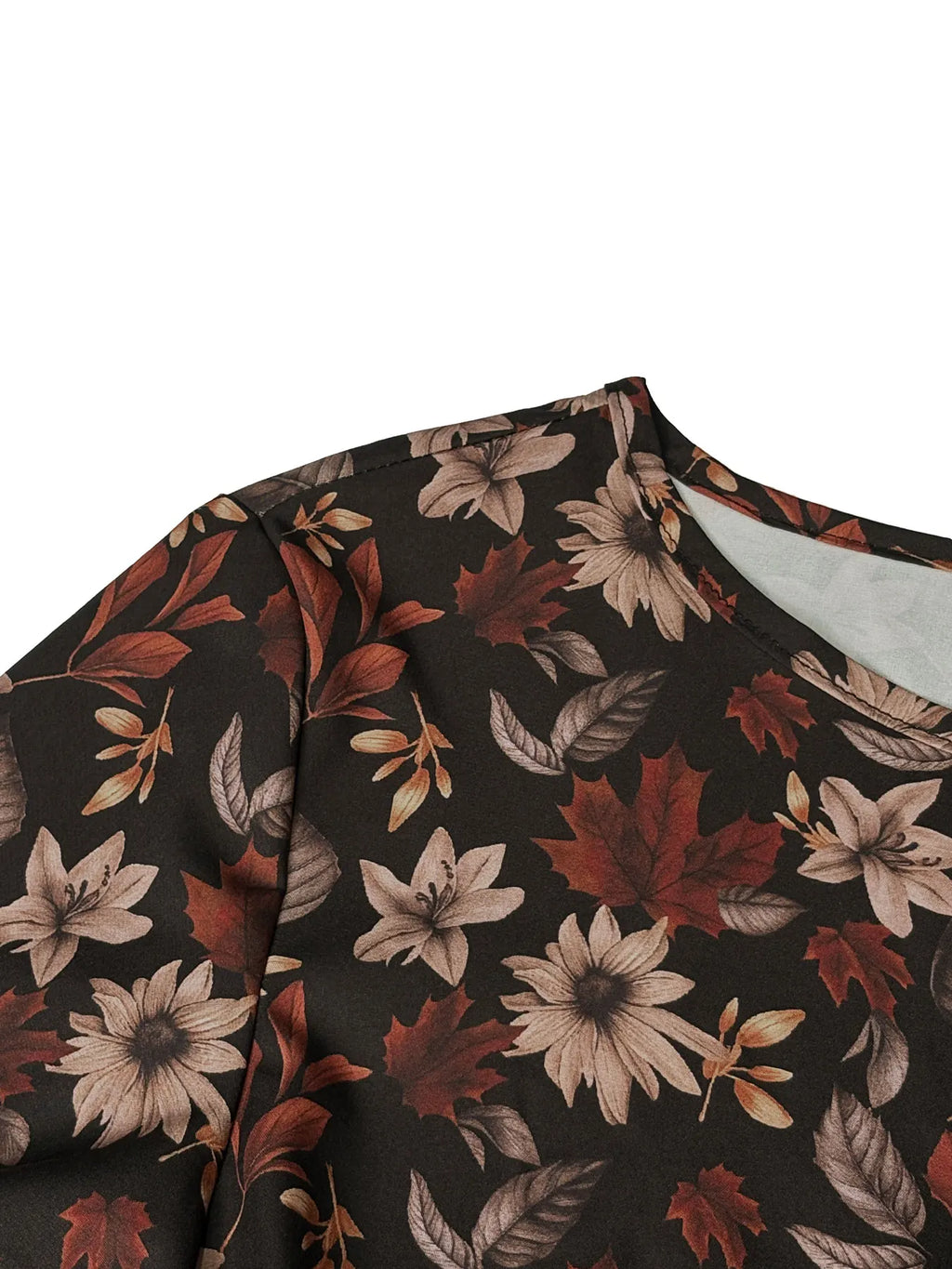 Women's Floral Print Tie Neck Flounce Sleeve Dress, Elegant Fashion Casual Dress for Daily Outdoor Wear, Women Dress for Spring